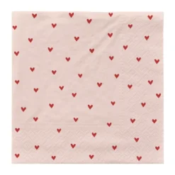 Amor pappersservetter 33x33 cm 20-pack, Soft pink-red