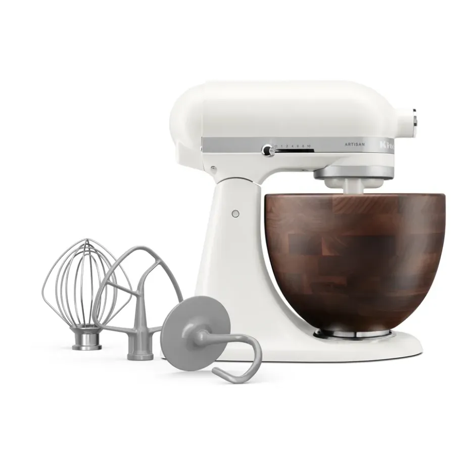 Aritsan 5KSM156 köksmaskin med träskål 4,7 L, Porcelain white-walnut