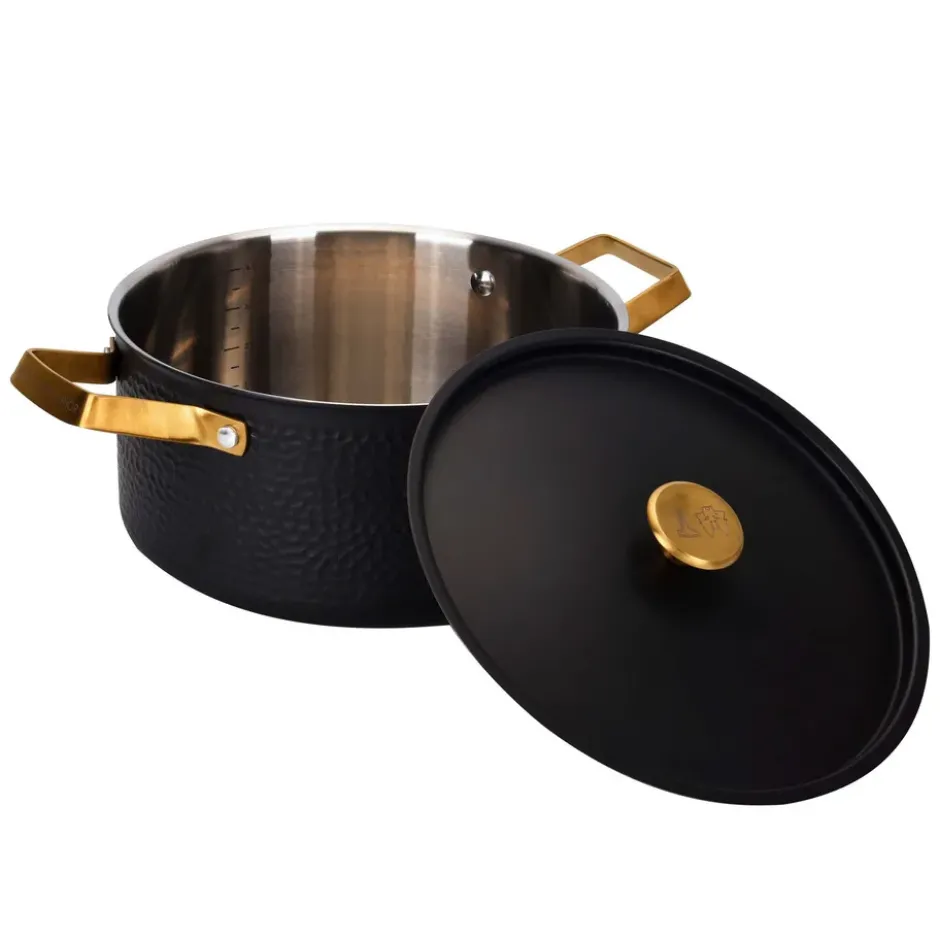 Arvet hamrad svart gryta med lock, Mio, 4 L