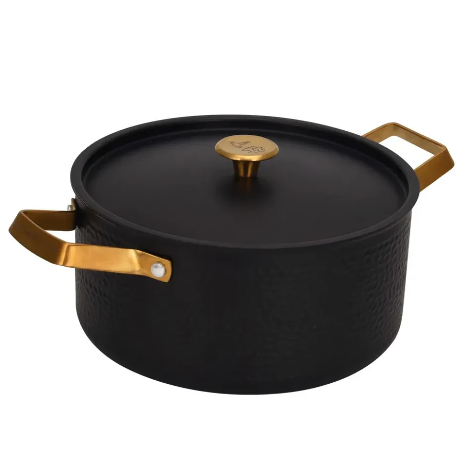 Arvet hamrad svart gryta med lock, Mio, 4 L
