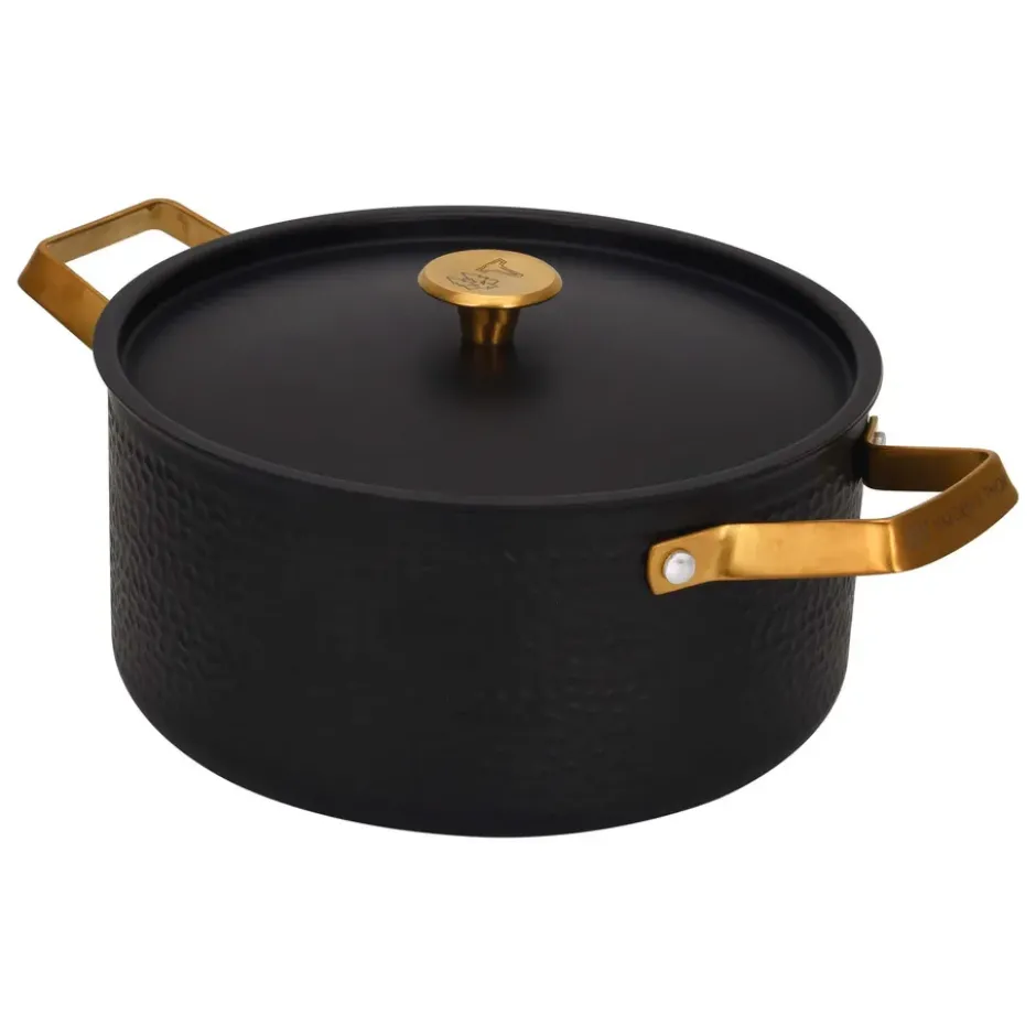 Arvet hamrad svart gryta med lock, Mio, 4 L