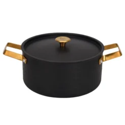 Arvet hamrad svart gryta med lock, Mio, 4 L