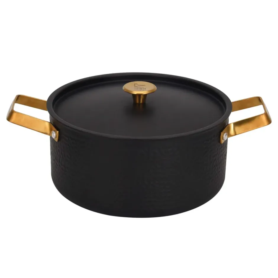 Arvet hamrad svart gryta med lock, Mio, 4 L