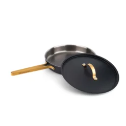 Arvet hamrad svart traktörpanna med lock, Modell X2, Ø28 cm