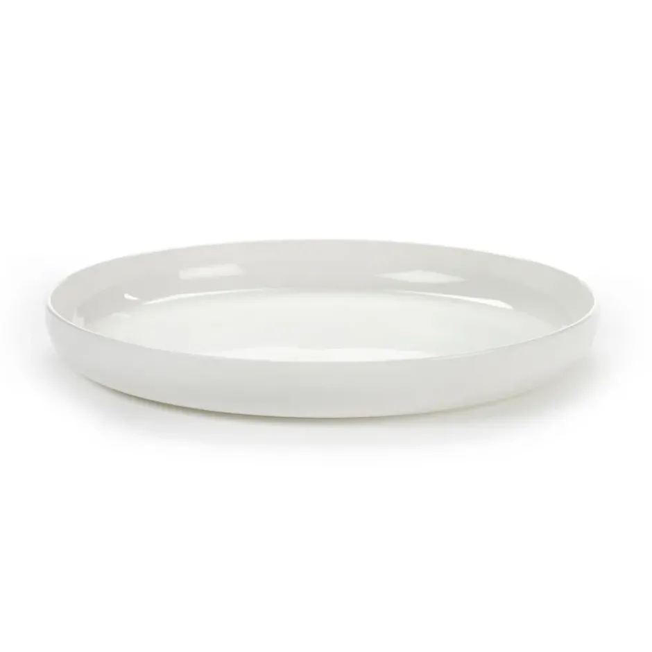 Base tallrik med hög kant vit, 24 cm