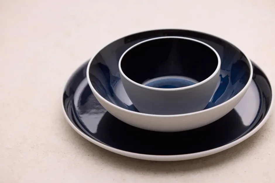 Bitz tallrik gastro Ø27 cm, Vit-mörkblå