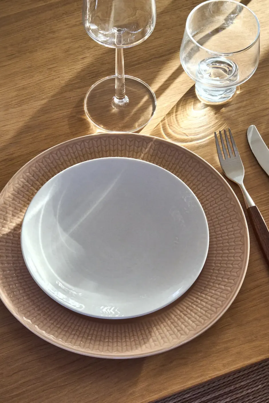 Blå eld tallrik, Vit, 23 cm