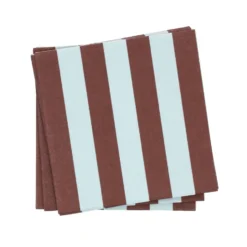 Bold Stripe pappersservett, Vinröd-blå, 20‑pack, 33×33 cm