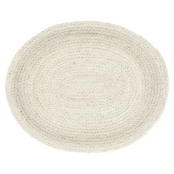 Braided bordstablett oval, Ivory