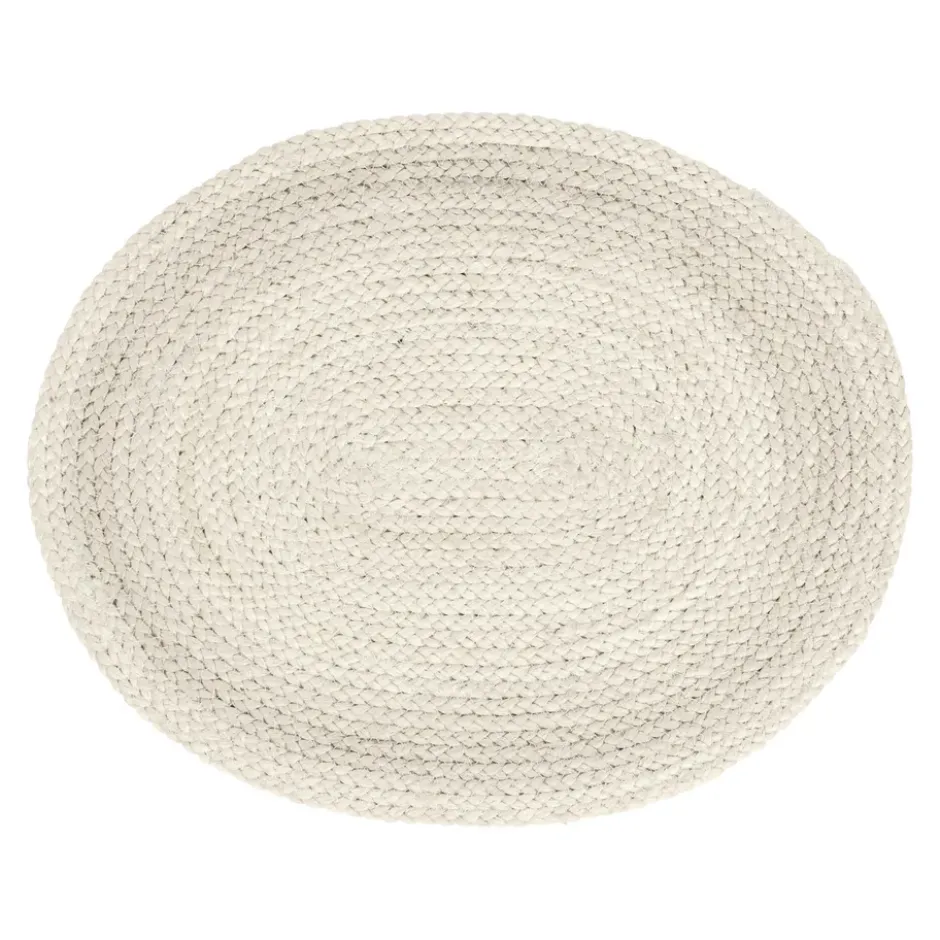 Braided bordstablett oval, Ivory