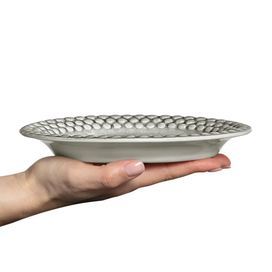 Bubbles oval tallrik 20 cm, Grå