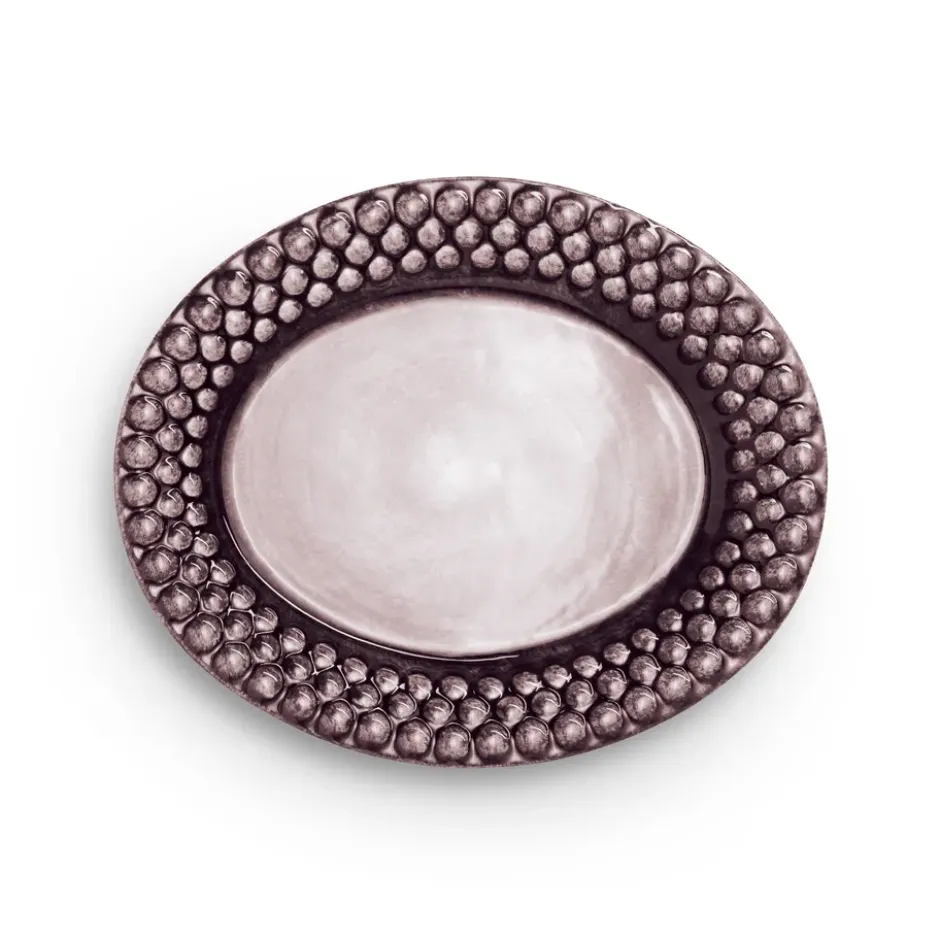 Bubbles oval tallrik 20 cm, Plommon