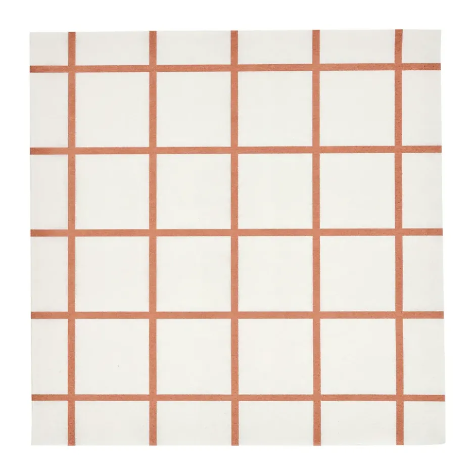 Check & Stripes pappersservett 33x33 cm 20-pack, Beige