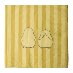 Chubby chicken stripe pappersservett 20-pack, Creme, 33x33 cm