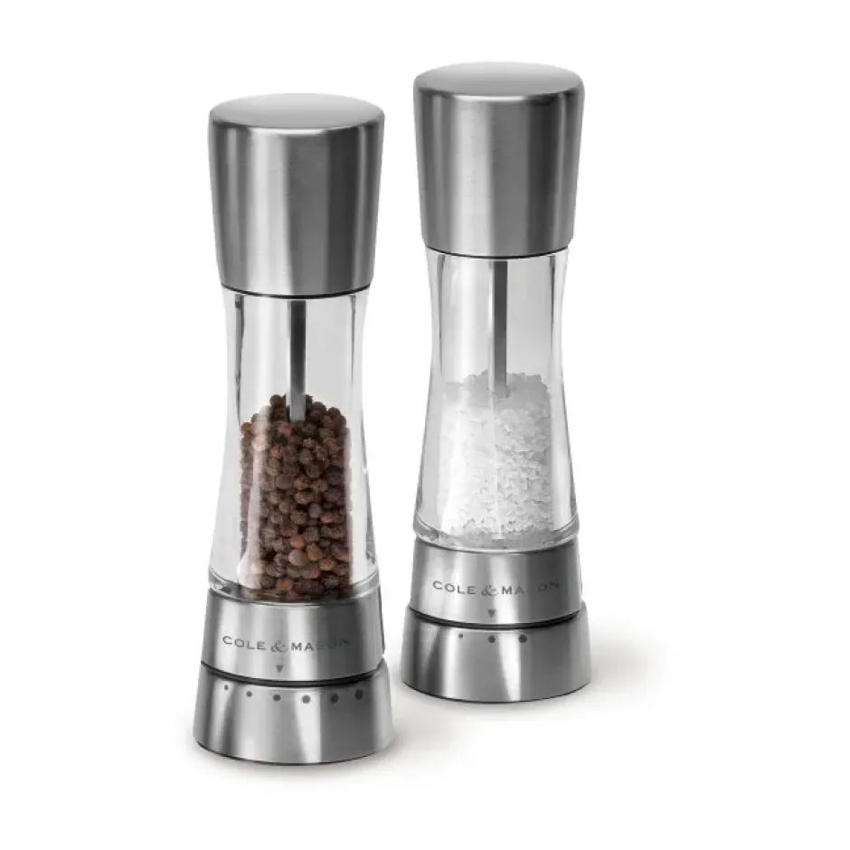 Cole & Mason Derwent salt- och pepparkvarnset 19 cm, Silver