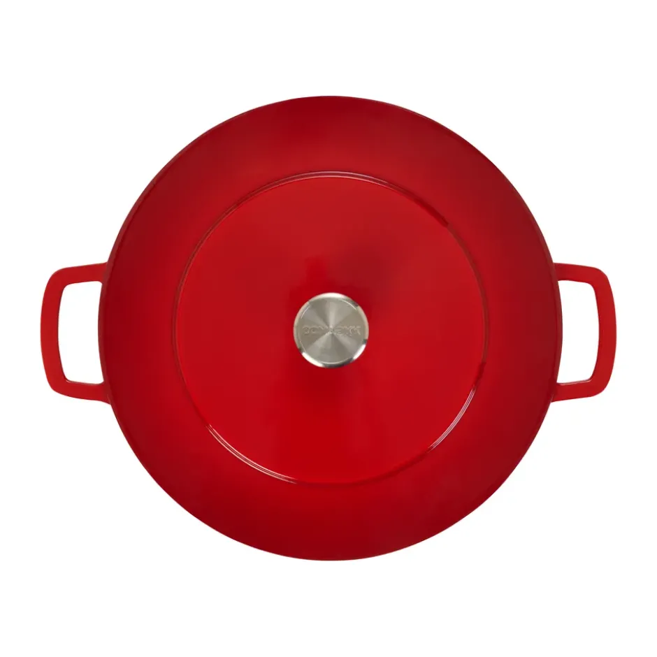 Combekk Enameled gjutjärnsgryta Ø32 cm, Cherry-silver knob