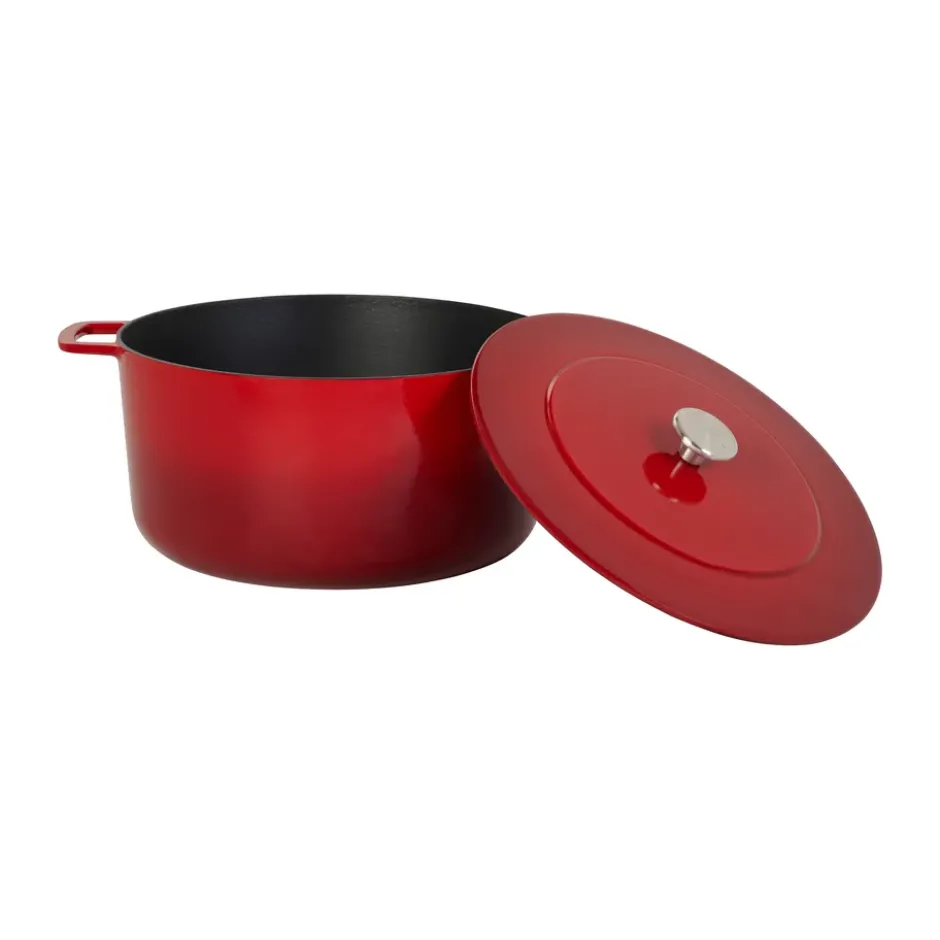 Combekk Enameled gjutjärnsgryta Ø32 cm, Cherry-silver knob
