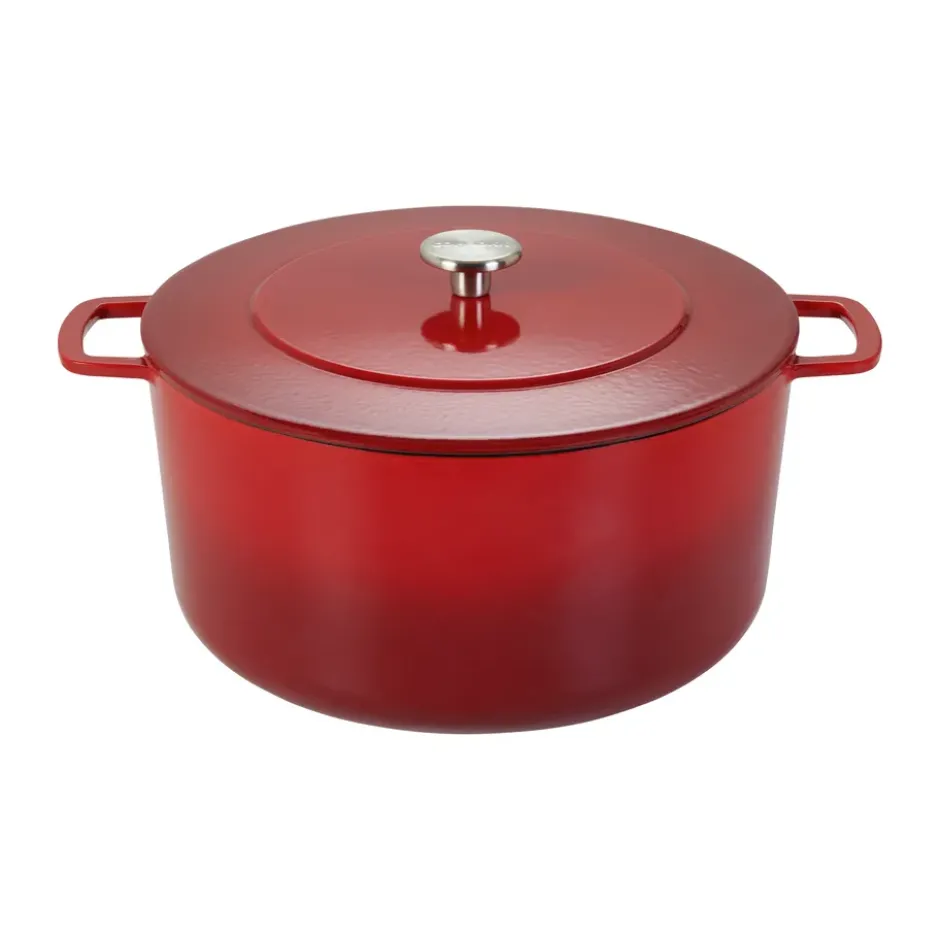 Combekk Enameled gjutjärnsgryta Ø32 cm, Cherry-silver knob