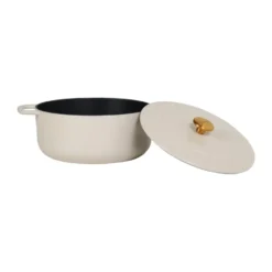 Combekk Enameled gjutjärnsgryta Ø28 cm, Sand-gold knob