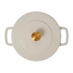 Combekk Enameled gjutjärnsgryta Ø28 cm, Sand-gold knob