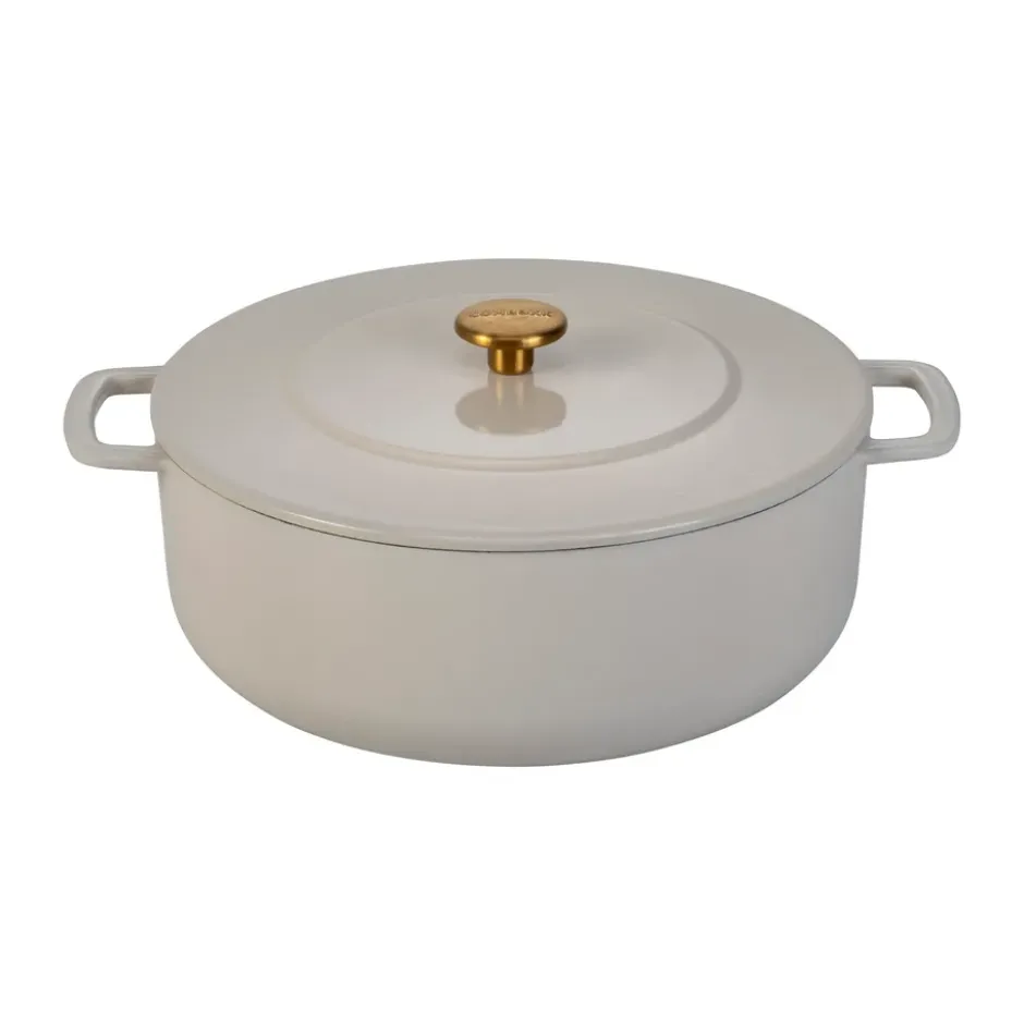 Combekk Enameled gjutjärnsgryta Ø24 cm, Sand-gold knob