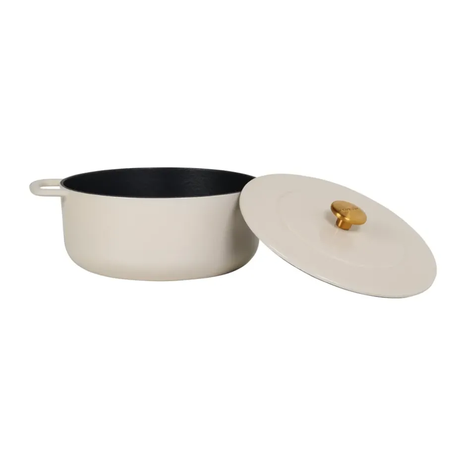 Combekk Enameled gjutjärnsgryta Ø24 cm, Sand-gold knob