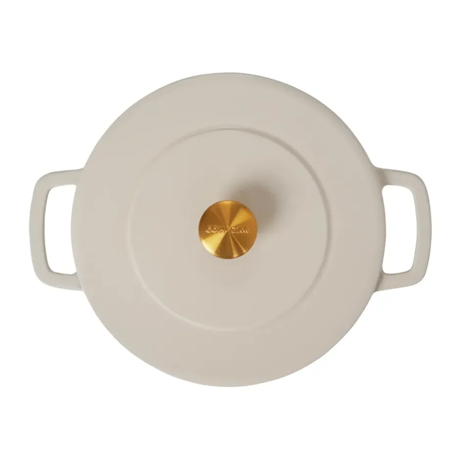Combekk Enameled gjutjärnsgryta Ø24 cm, Sand-gold knob