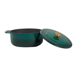 Combekk Enameled gjutjärnsgryta Ø24 cm, Holly Green-gold knob