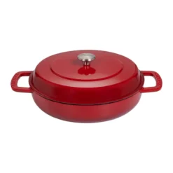Combekk Enameled traktörpanna gjutjärn Ø28 cm, Cherry-silver knob