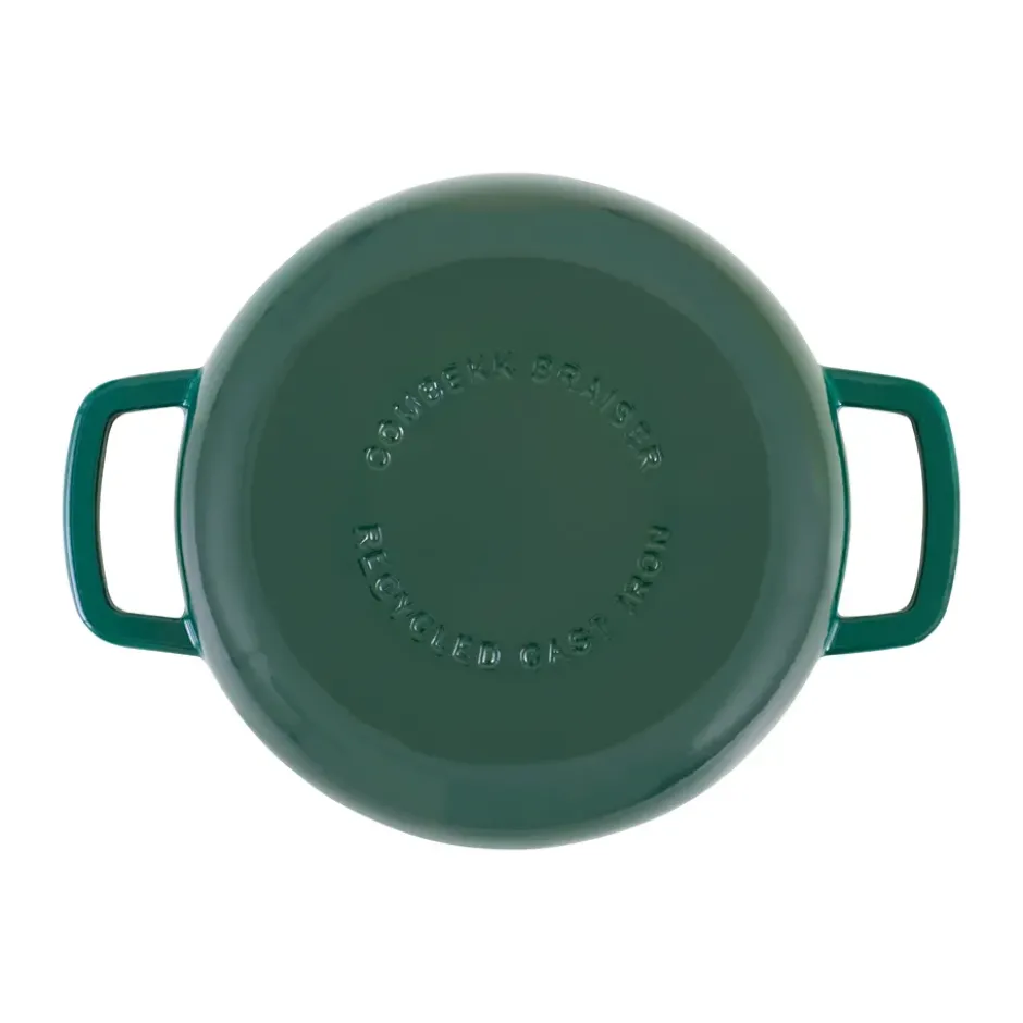 Combekk Enameled traktörpanna gjutjärn Ø28 cm, Holly Green-gold knob