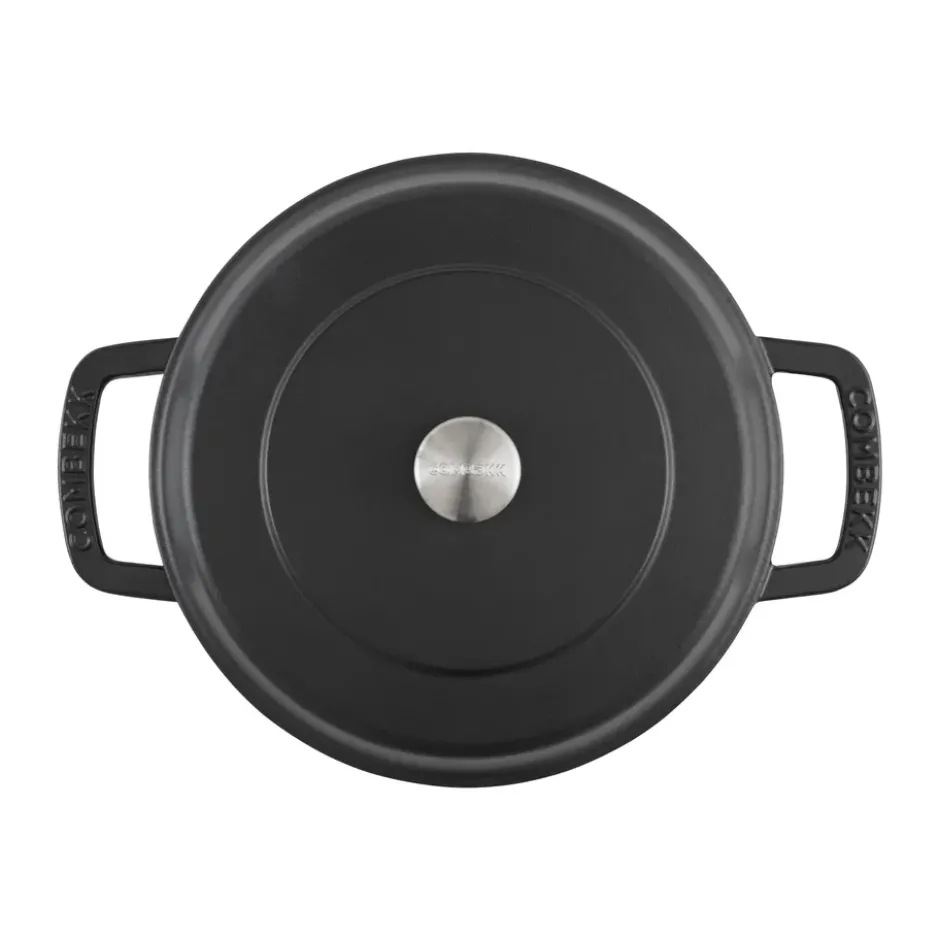 Combekk Enameled traktörpanna gjutjärn Ø28 cm, Black-silver knob