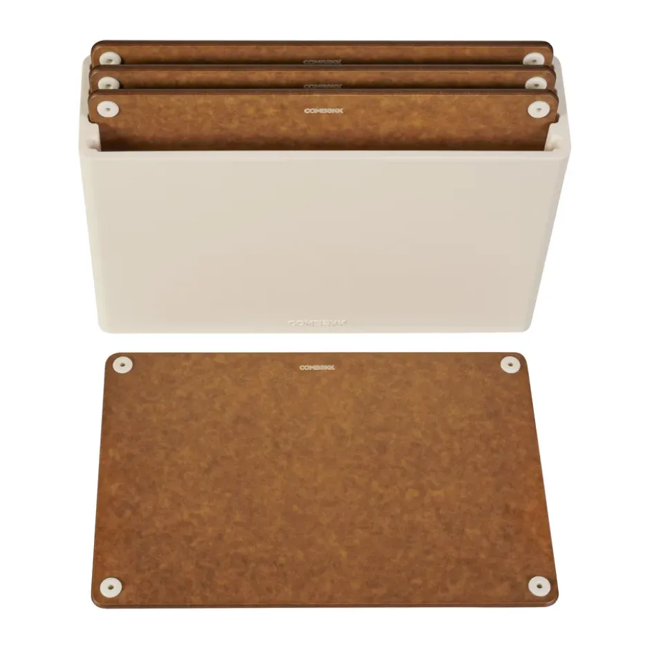 Combekk skärbräda 4-pack, Sand-brown