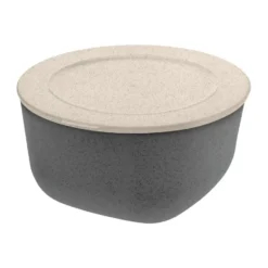 Connect skål/bunke med lock 2 L biocirk termoplast, Nature ash grey