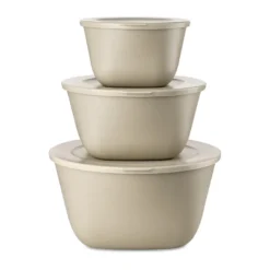 Connect Stockholm skål med lock set om 3, Nature desert sand