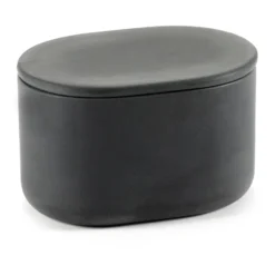 Cose förvaringsburk oval med lock hög 6,5x10,2 cm, Dark Grey