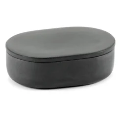 Cose förvaringsburk oval med lock S 3,3x10,2 cm, Dark Grey