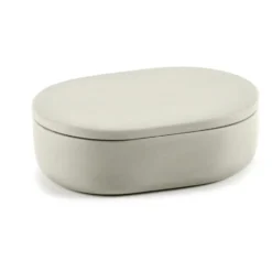 Cose förvaringsburk oval med lock S 3,3x10,2 cm, Beige