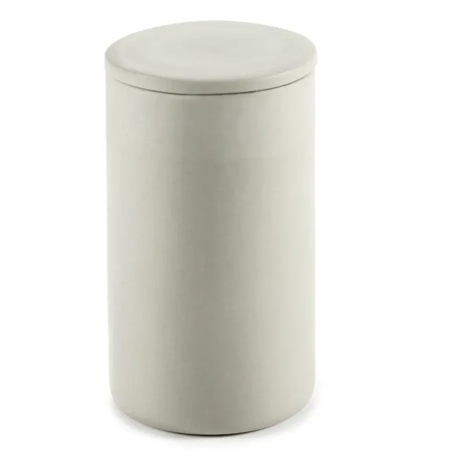 Cose förvaringsburk rund med lock hög Ø7 cm, Beige