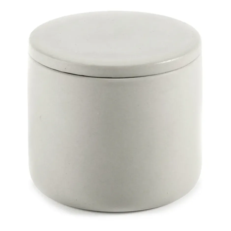 Cose förvaringsburk rund med lock S låg Ø7 cm, Beige