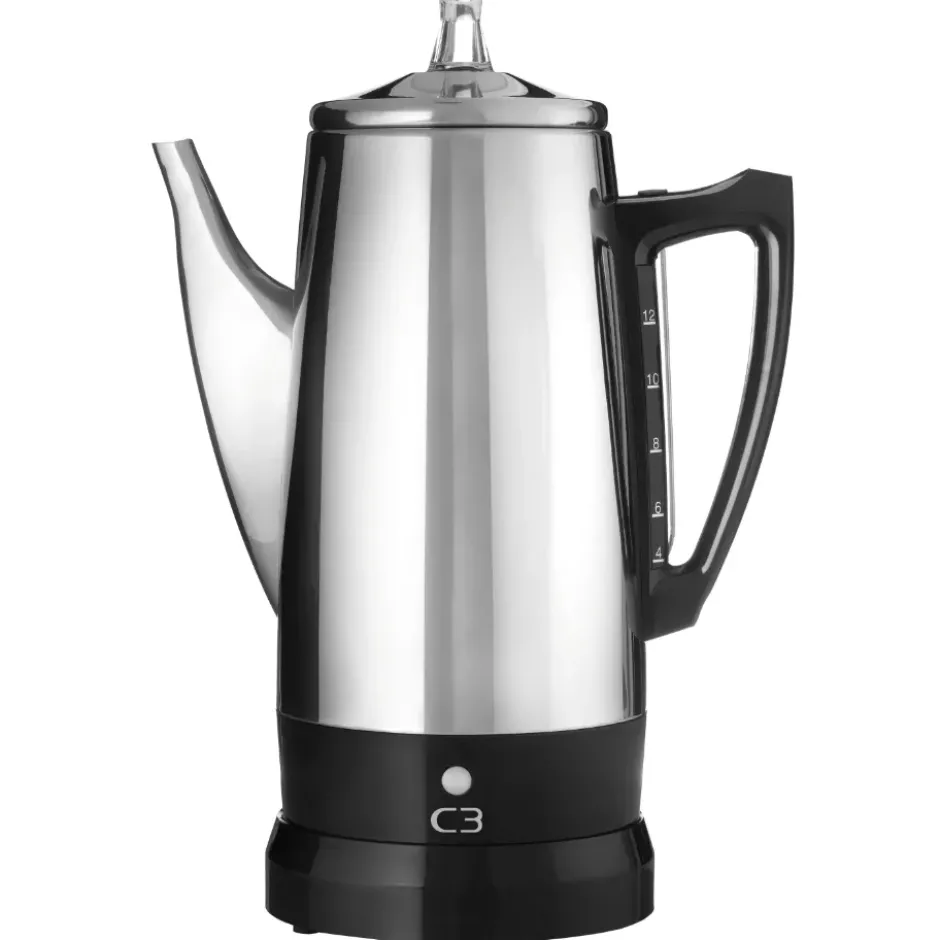 C3 Perkolator 12kp, Rostfritt stål