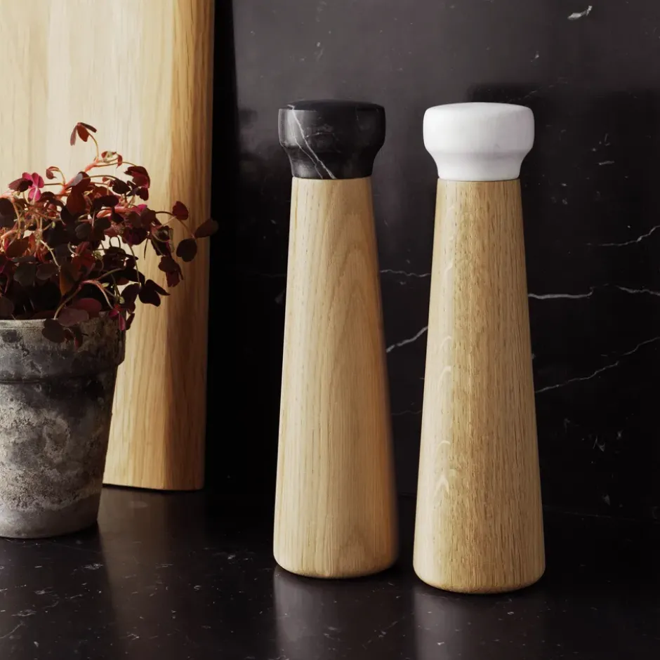 Craft saltkvarn ek-vit marmor, stor