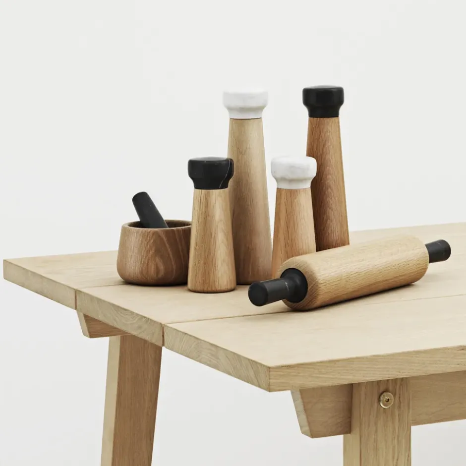 Craft saltkvarn ek-vit marmor, stor