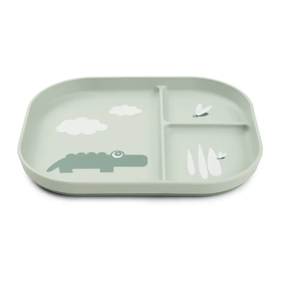 Croco foodie barntallrik 18x22 cm, Green