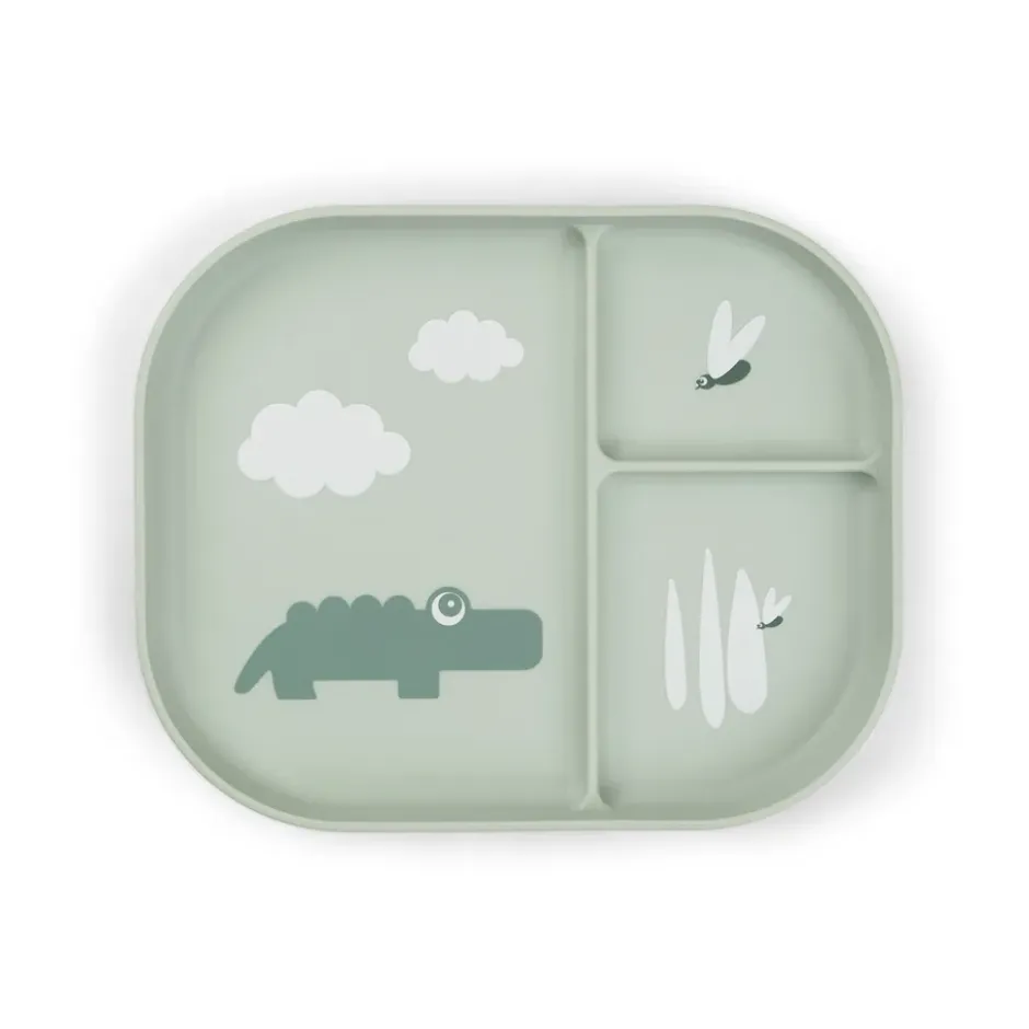 Croco foodie barntallrik 18x22 cm, Green