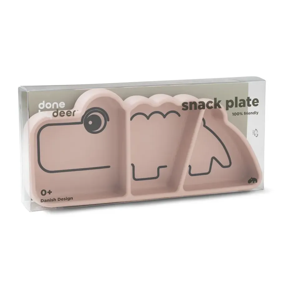 Croco Stick&Stay barntallrik 9x21 cm, Powder