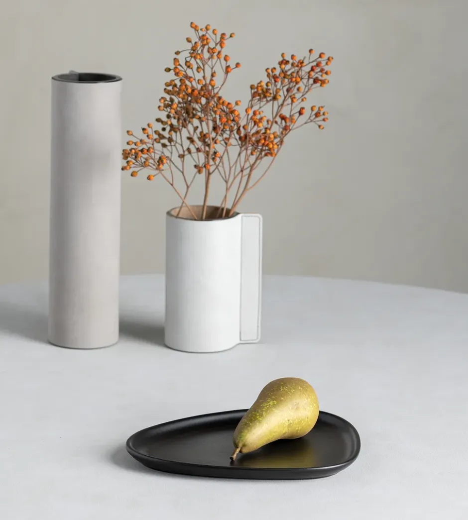 Curve Stoneware assiett 19x22 cm, Black