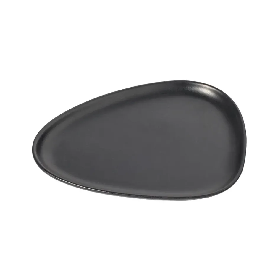 Curve Stoneware assiett 19x22 cm, Black