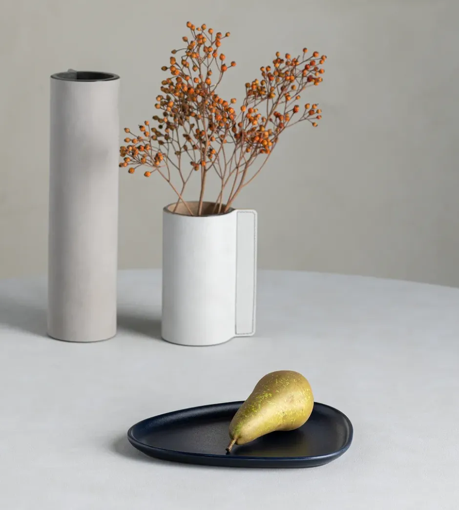 Curve Stoneware assiett 19x22 cm, Navy blue