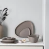 Curve Stoneware assiett 19x22 cm, Warm Grey