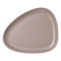 Curve Stoneware assiett 19x22 cm, Warm Grey